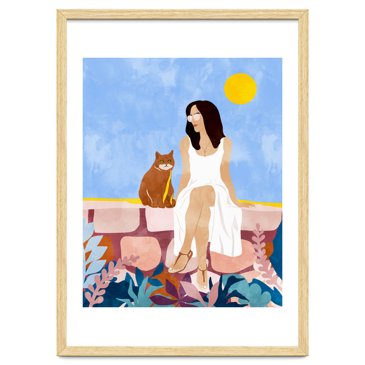 Butterscotch, Cats Pets Cat Mom Watercolor Painting, Pet Parent Animals Quirky Bohemian