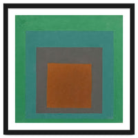 JOSEF ALBERS - HOMAGE TO THE SQUARE GREY BROWN GREEN