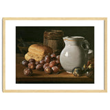 Luis Egidio Meléndez / 'Still Life with Plums, Figs, Bread and Fish', 18th century, Spanish School. thumbnail