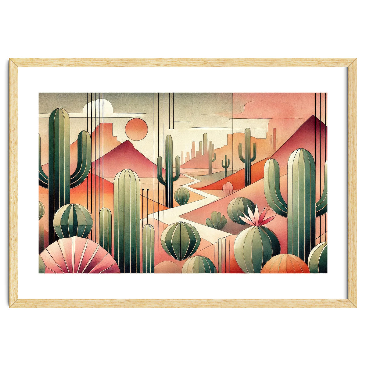 Art Deco Desert Cacti