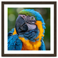 Close Up Blue And Yellow Macaw Parrot Face