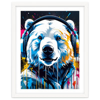 Polar Bear In Headphones, Graffiti