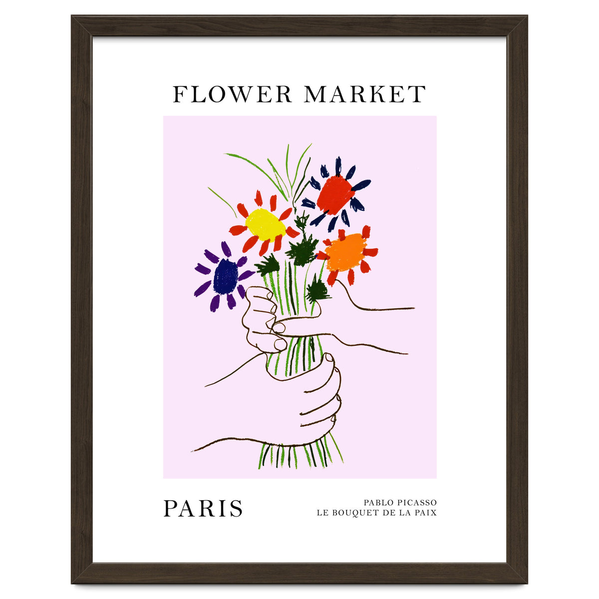 Paris Flower Market Picasso Style Art