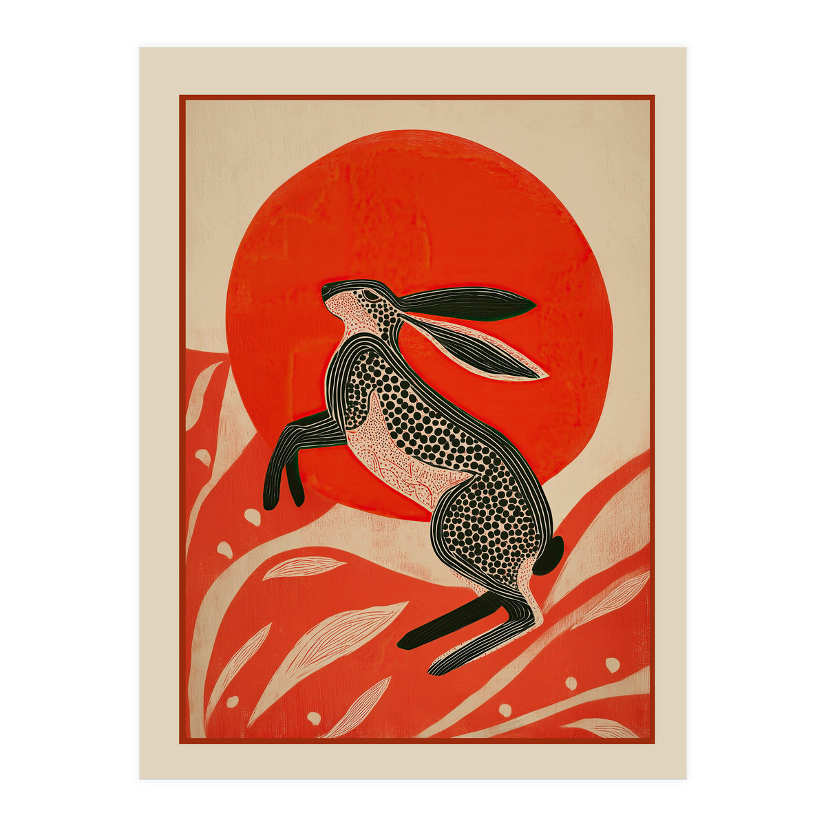 Hare And The Red Sun (Print Only)