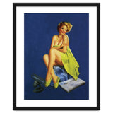 Sexy Pinup Posing With Green Towel thumbnail