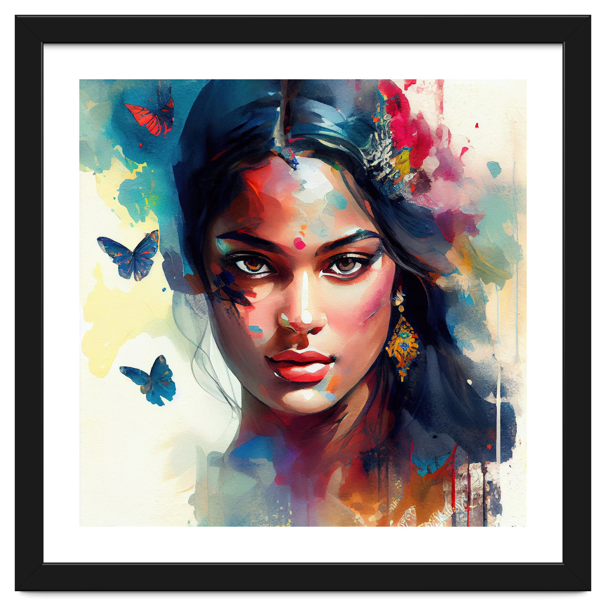 Azure Butterflies Hindu Portrait