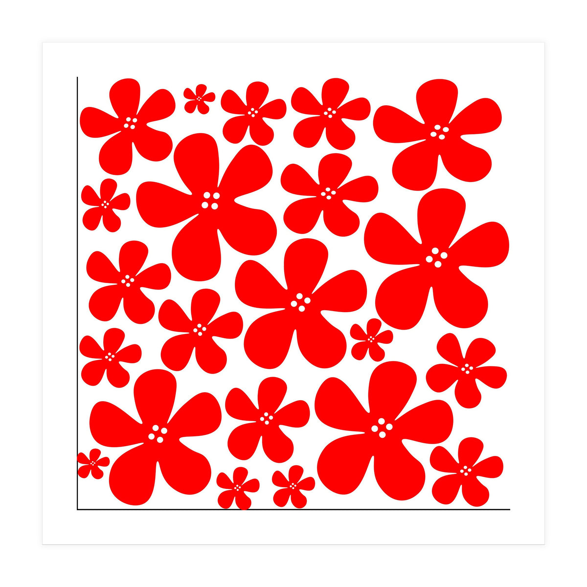 Red Flowers Pattern (Print Only)