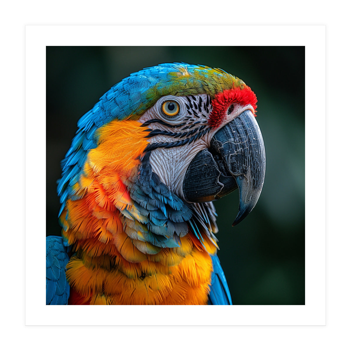 Close Up Of A Colorful Macaw Parrot (Print Only)