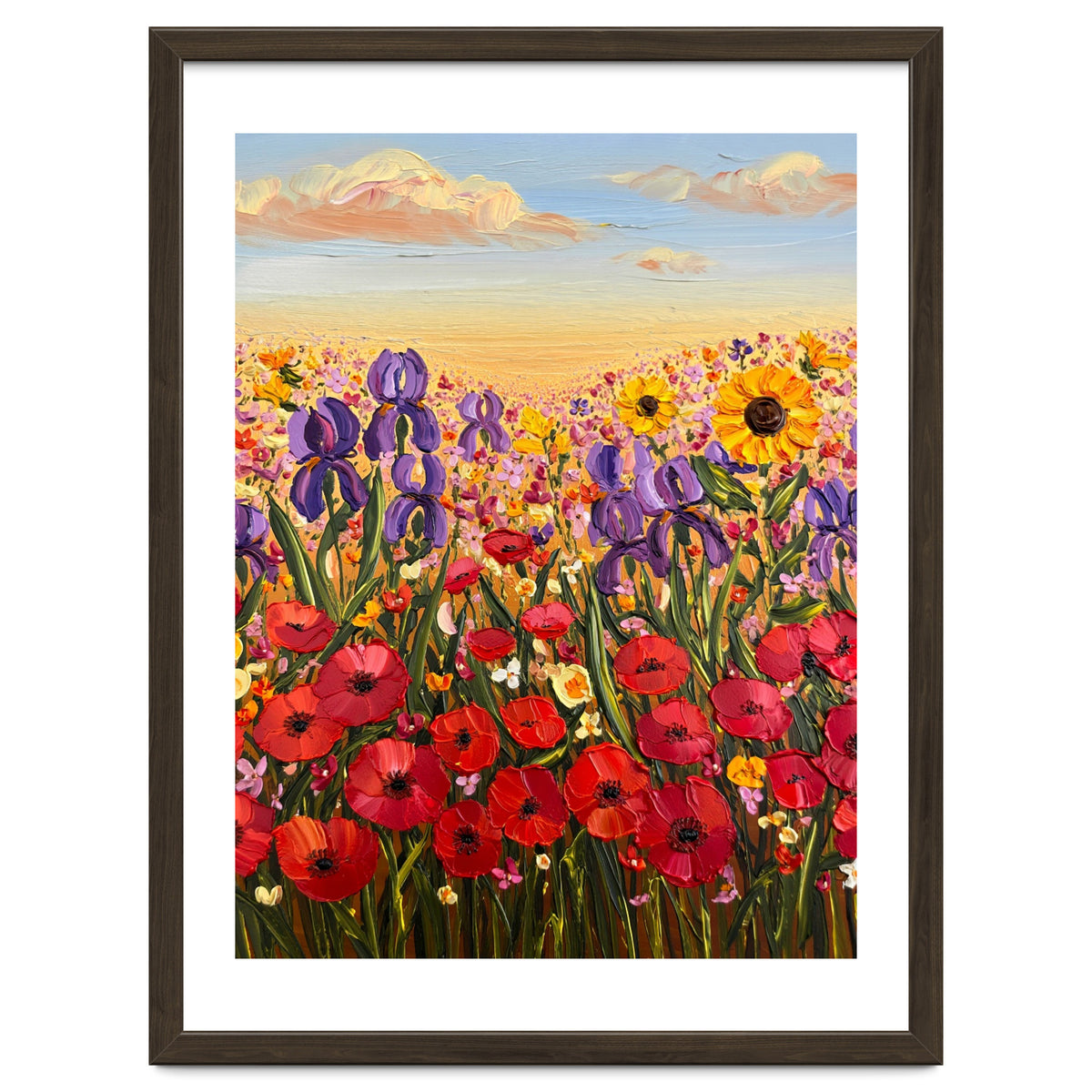 Vibrant Wildflower Field Oil Painting