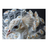 Close Up Albino Peacock Bird Portrait (Print Only) thumbnail