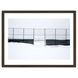 The entrance gate of the snow-covered baseball field thumbnail