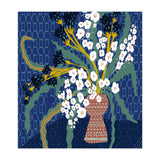Floral contemporary still life dark blue (Print Only) thumbnail