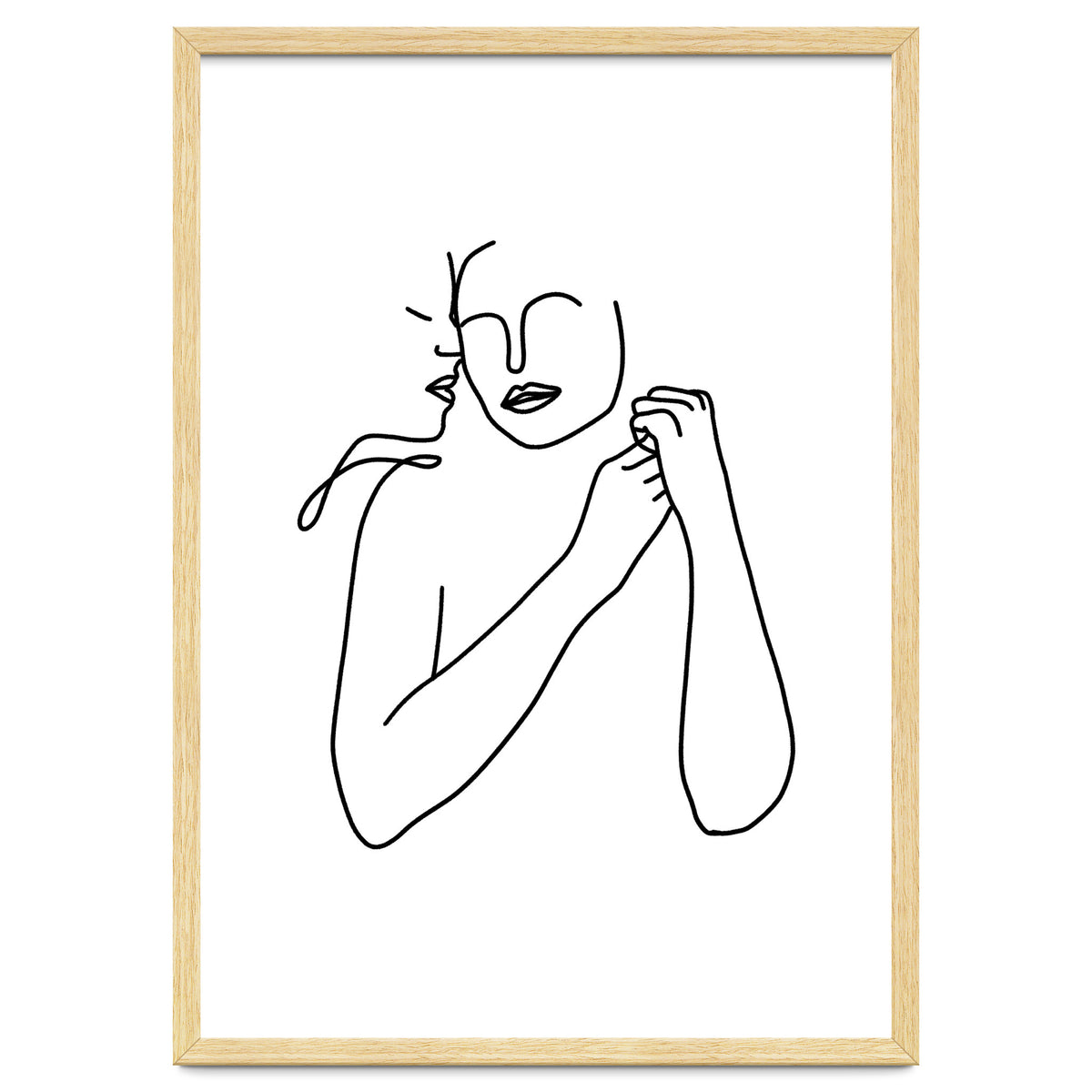 Eternally Connected, Abstract Line Art Love, Sketch Drawing Minimal, Eclectic Human Couple Connection Minimalism Concept