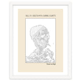 Skull Of A Skeleton With A Burning Cigarette Vincent Van Gogh Ascii Art thumbnail