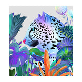 Holographic Leopard, Tropical Jungle Eclectic Nature, Colorful Botanical Wildlife, Boho Contemporary Animals, Tiger Cheetah Cat Maximalism (Print Only) thumbnail