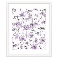 Wild Roses Floral Pattern - Purple