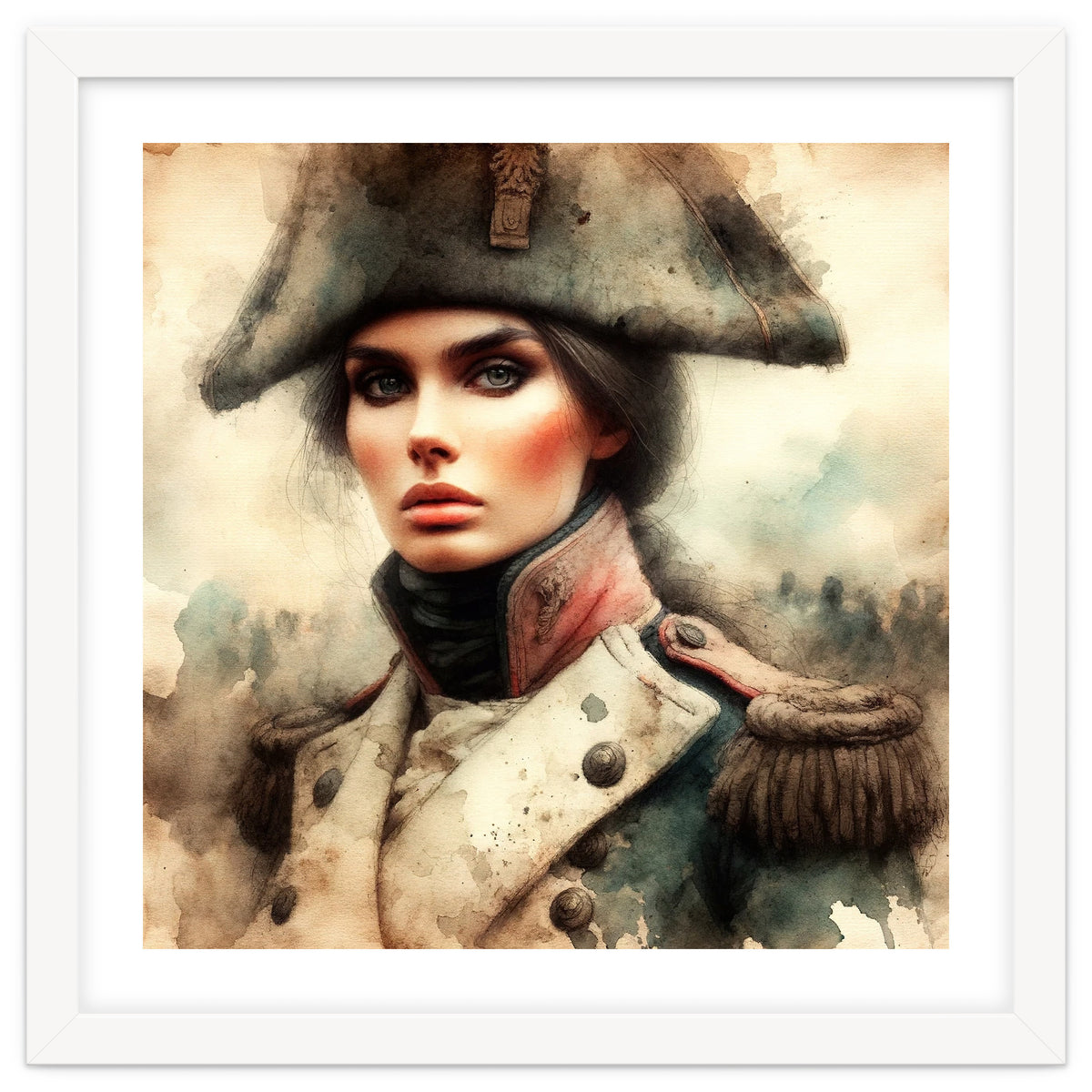 Napoleonic Officer Woman Portrait