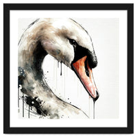 Watercolor Swan Portrait