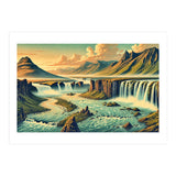 Vintage Iceland, Landscape Poster (Print Only) thumbnail