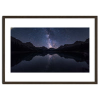 Starlit Reflection: Milky Way Over Mountain Lake