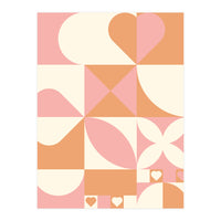 Hearts Geometric Abstract (Print Only)