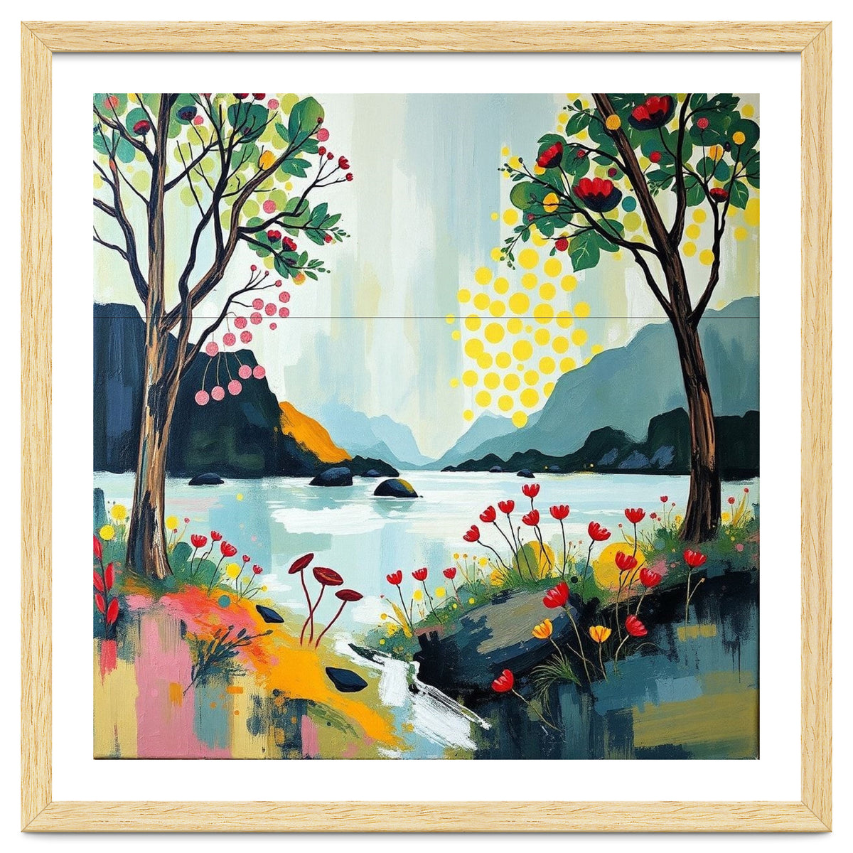 Serene Mountain Lake Landscape