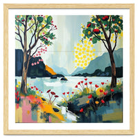 Serene Mountain Lake Landscape