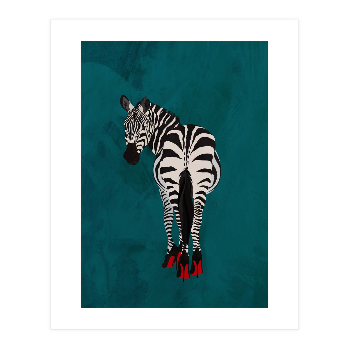 Zebra wearing heals (Print Only)