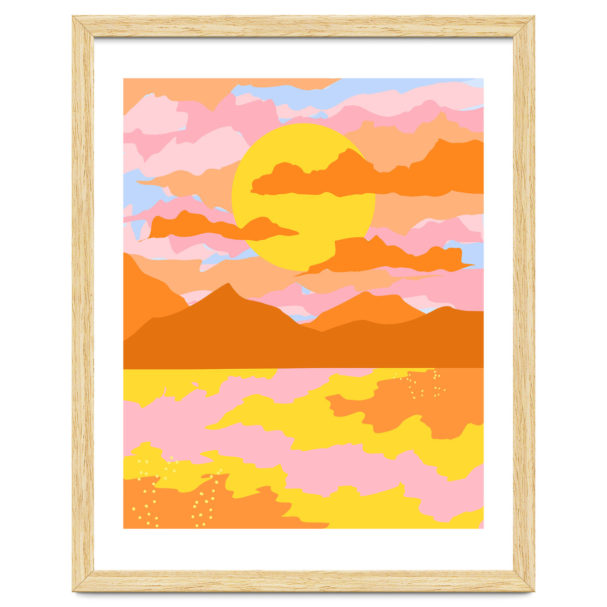 Colors Of The Sky, Sunset Sunrise Nature Landscape Illustration, Travel Adventure Bohemian Colorful