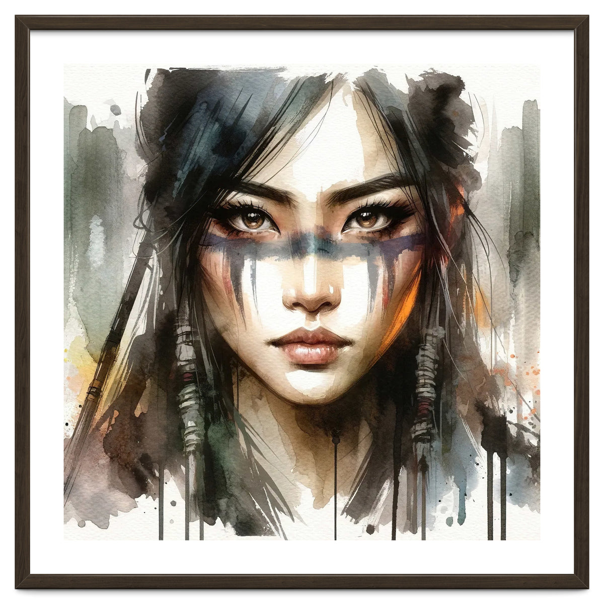 Ethereal Asian Warrior Gaze