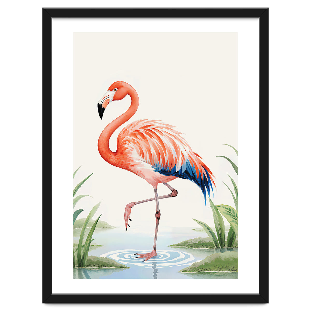 Flamingo Watercolor Illustration