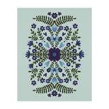 Flowers And Bows Blue And Green (Print Only) thumbnail