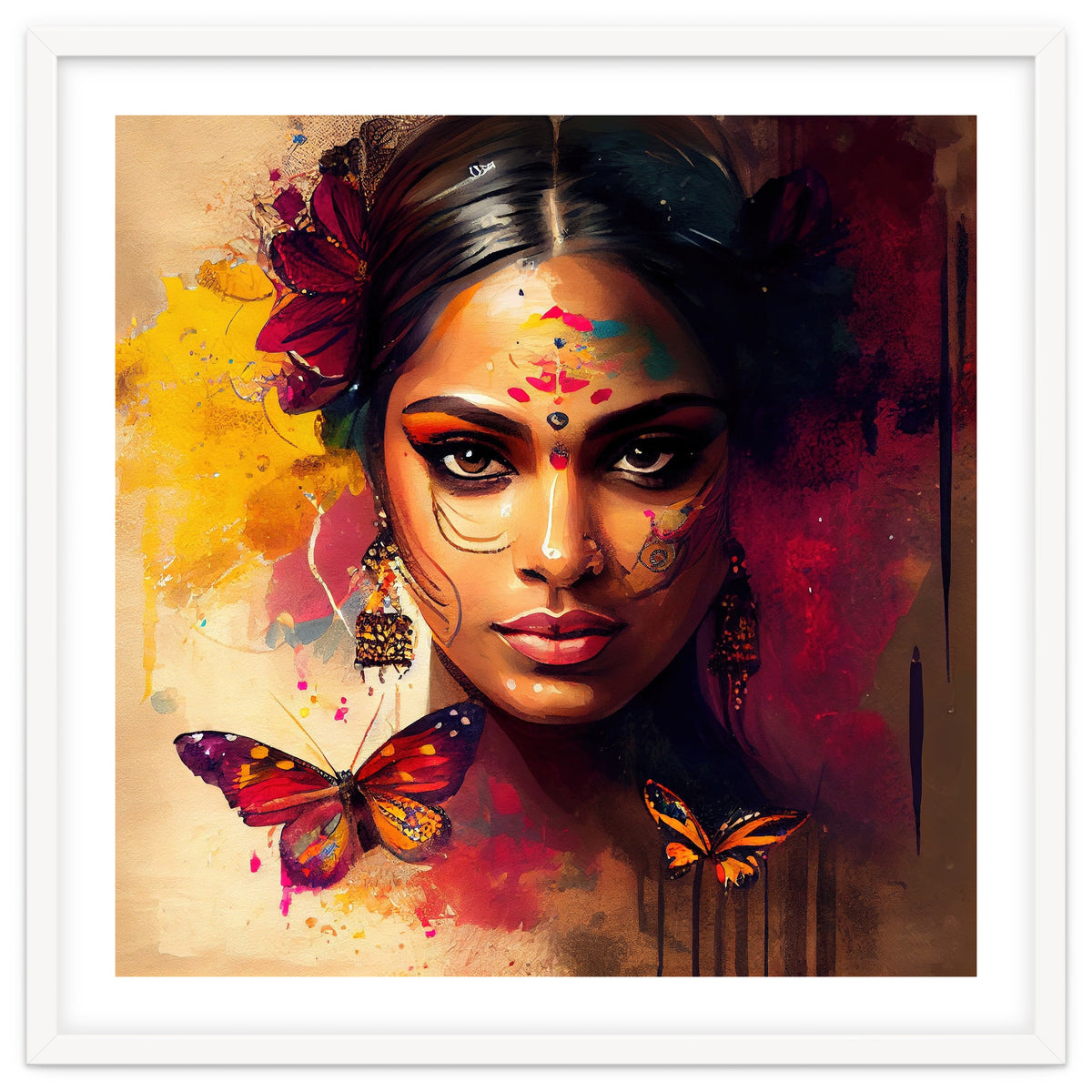 Golden Butterfly Hindu Portrait