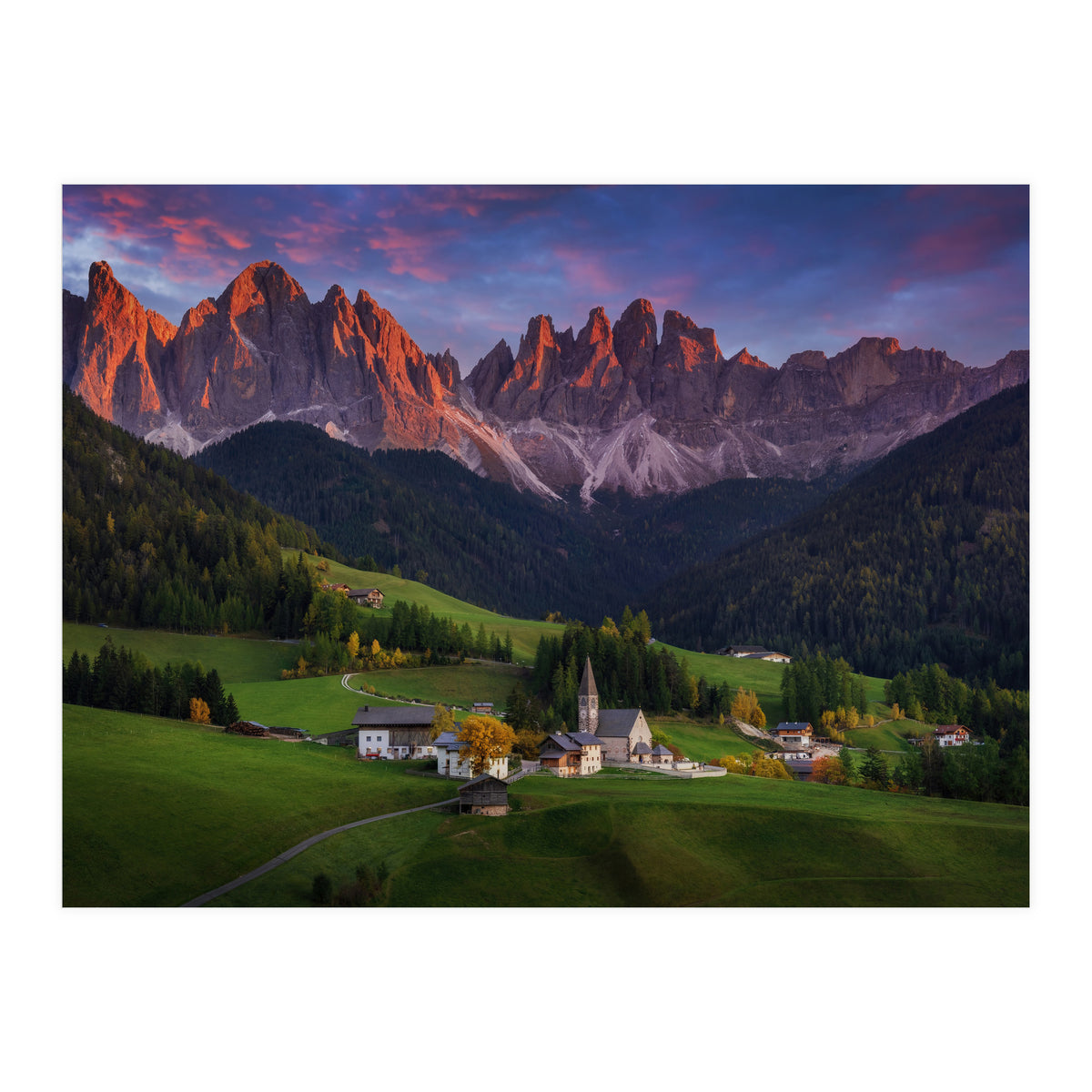 Santa Maddalena at sunset (Print Only)