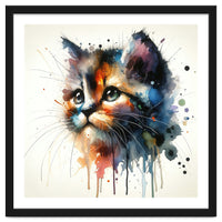 Colorful Kitten Portrait