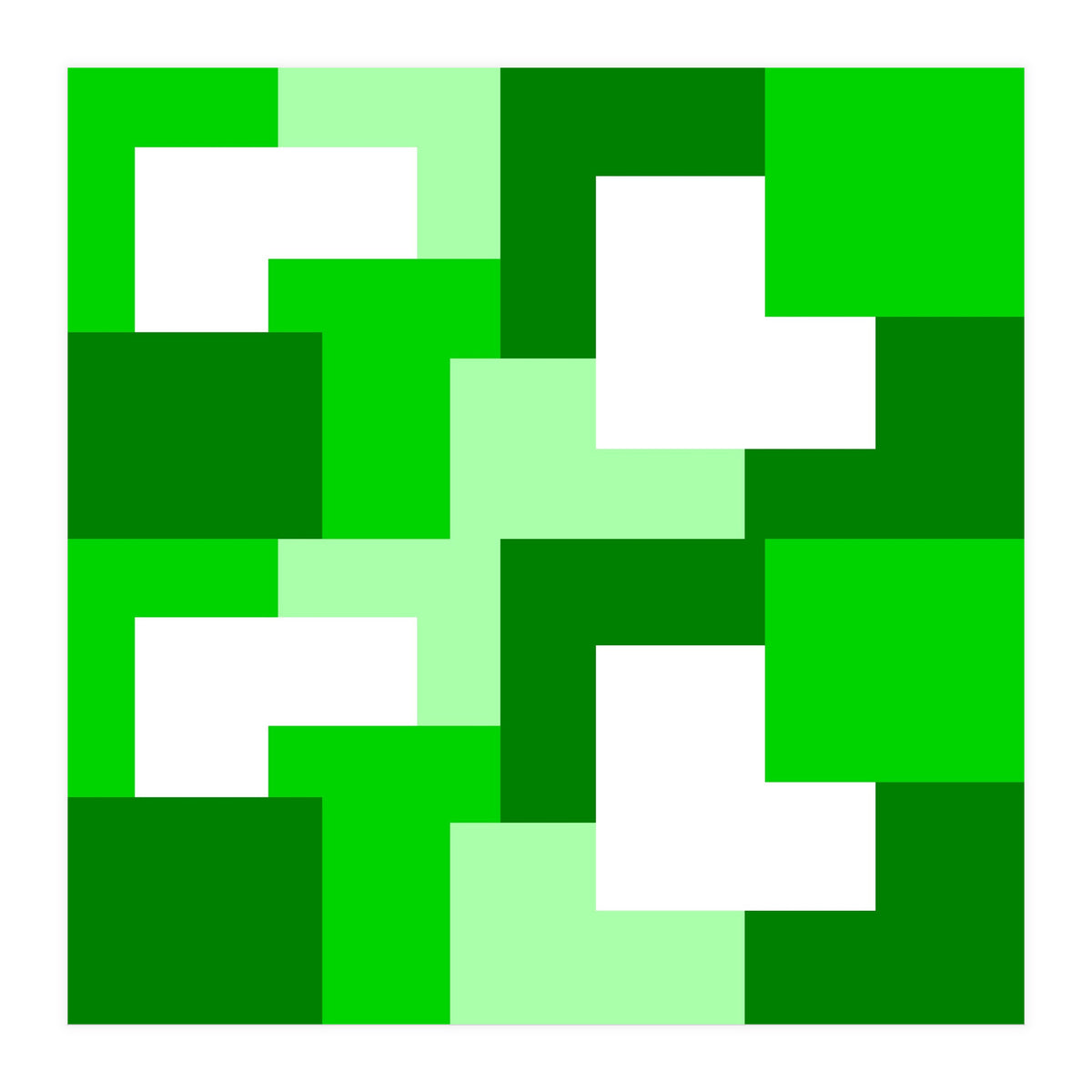 Green Abstract Square Tiles (Print Only)
