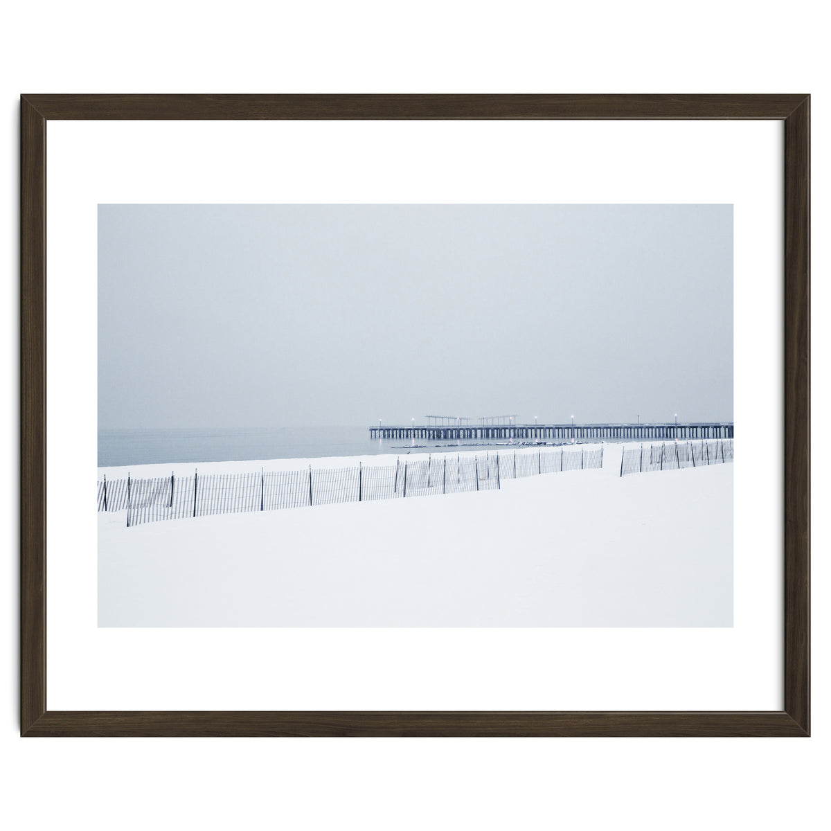 Pier in the winter seascape