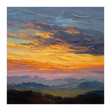 Vibrant Golden Hour Horizon Over Distant Mountain Ridges (Print Only) thumbnail