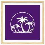 Palm Trees And Sunset in White thumbnail