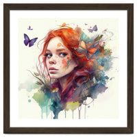 Red Hair Butterfly Glance