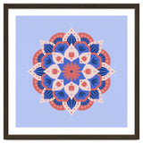 Mandala flower - blue and coral thumbnail