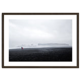 Family walking on the black sand beach - Iceland thumbnail