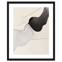 Abstract Black And White Organic Flowing Lines Art