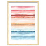 Watercolour Abstract Stripes Red Blue thumbnail
