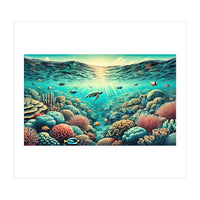 Vintage Australia, Great Barrier Reef Poster (Print Only)