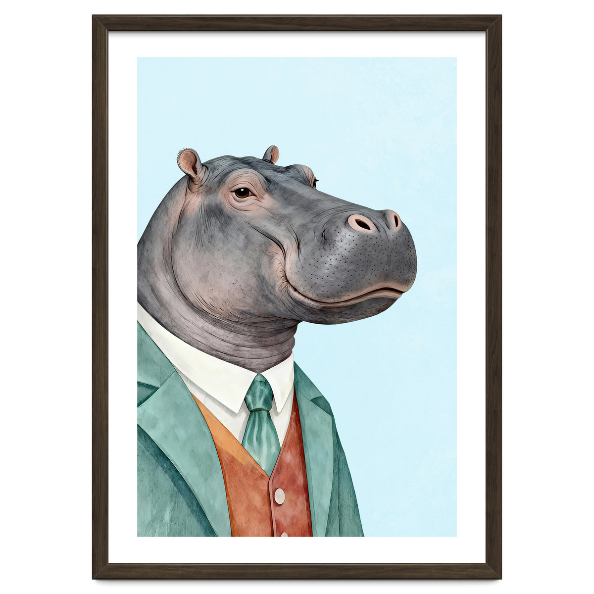 Hippopotamus in Suit