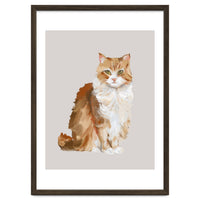 Handpainted messy oil painting of furry baby cat