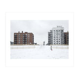 Walking with the dog on a snowy day (Print Only) thumbnail