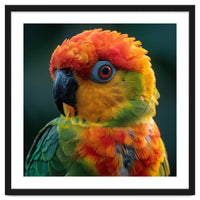 Sun Conure Parrot Close Up Eye