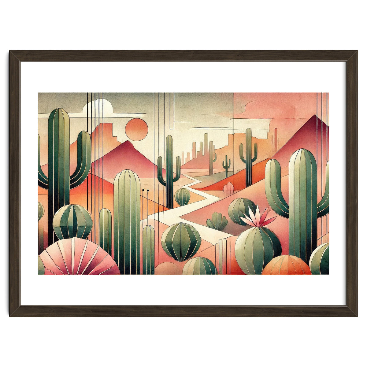 Art Deco Desert Cacti
